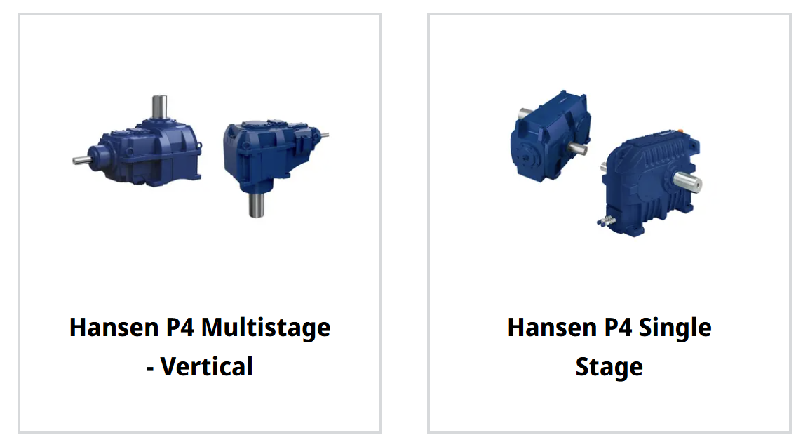 HANSEN P4 Industriegetriebe vertikal und UniMiner-Serie